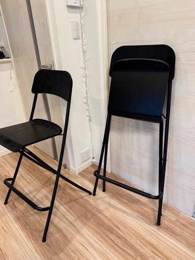 【2脚セット】IKEA 折りたたみスツール｜バーカウンター用