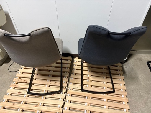 ?【ニトリ】ダイニングチェア 4脚セット ネイビー＆グレー モダンデザイン
