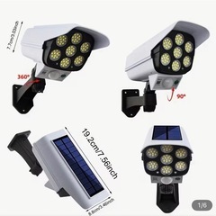 【新品】2個セットソーラーパワー屋外　センサーライト、2000ルーメン、77個のLEDスポットライト、リモコン付き、ホテル・ポーチ・庭・テラス・ダミー　猫よけの画像