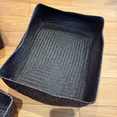 藤かご　収納バスケット　4個セットの画像