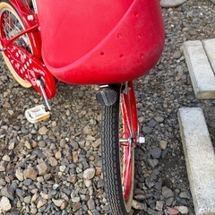 子ども用　18インチ　自転車　赤　キティーちゃんの画像