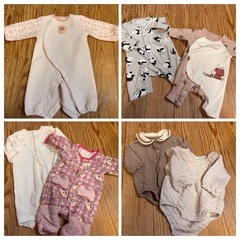 ベビー服　　70cm 女の子　赤ちゃん　新生児　冬服ロンパースの画像