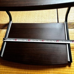 ノートパソコン用 ハイタイプデスク ダークブラウン（引き出し式）の画像