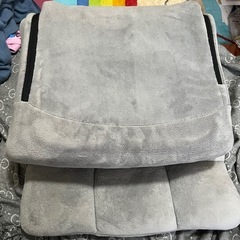 コンパクト座椅子（グレー）/ 折りたたみ・リクライニング可能の画像