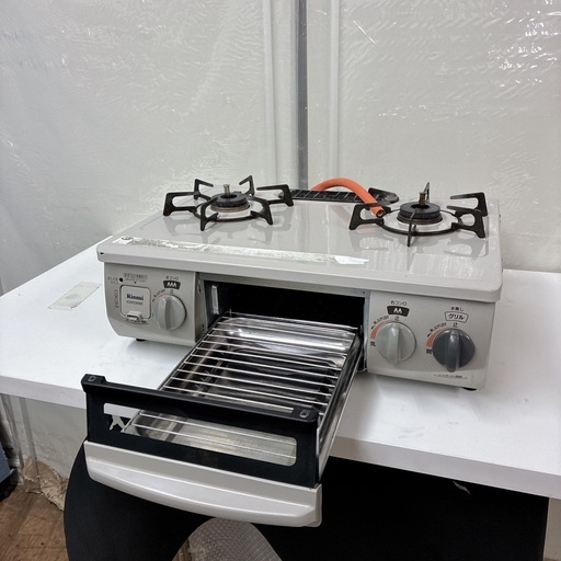 【?買取市場 6カ月保証】S717 ⭐ Rinnai ❘リンナイ LPガスコンロ 左強火力 水無し片面焼き 18年製 KGM33NBE