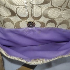 COACH ベージュ ロゴショルダーバッグとポシェットのセット☆の画像