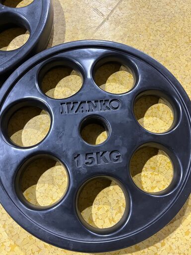 IVANKO ラバープレート　15kg×2個セット①　 オリンピックシャフト用（50ｍｍ）