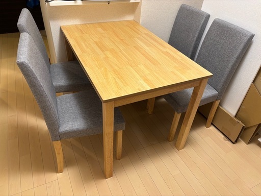【ほぼ新品】ダイニングセット 70×110テーブル  椅子4脚