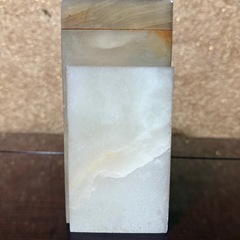 【GO-1693】置時計 大理石 ゼンマイ 昭和レトロ アンティーク ジャンクの画像