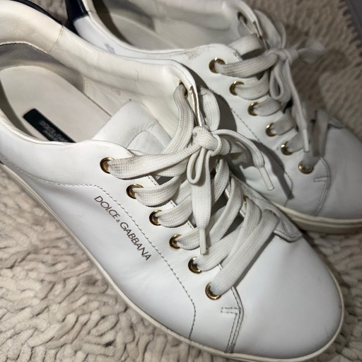 DOLCE&GABBANA ドルチェ&ガッバーナ スニーカー 白 レザー 25cm