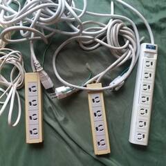 延長コード　電源タップ　３M３口　３M４口　６M３口　4.5M７口　６setの画像