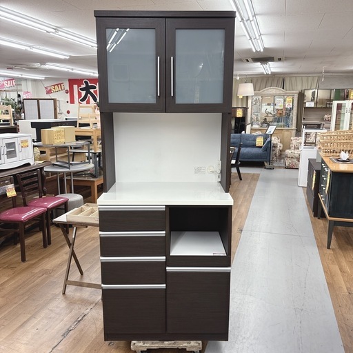 【?買取市場 柴田店】 I523 ? ジモティー限定価格！ NITORI キッチンボード 食器棚  ⭐ クリーニング済