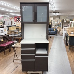 【🐤買取市場 柴田店】 I523 🌈 ジモティー限定価格！ NITORI キッチンボード 食器棚  ⭐ クリーニング済の画像