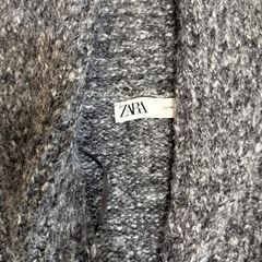 ZARA 黒グレー ロングカーディガンの画像