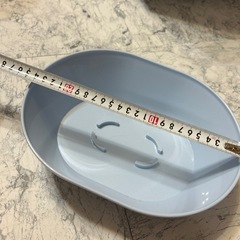 洗面器　水色　おけ　綺麗　未使用 の画像