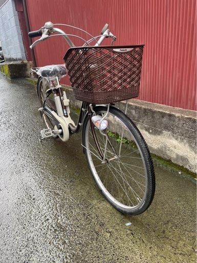 【京都発】京の楽チャリ　電動アシスト自転車　26インチ　茶色