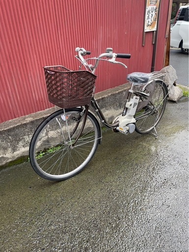 【京都発】京の楽チャリ　電動アシスト自転車　26インチ　茶色
