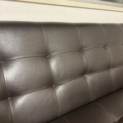 3日以内にご購入の方限定で0円/合皮ソファ茶系の画像
