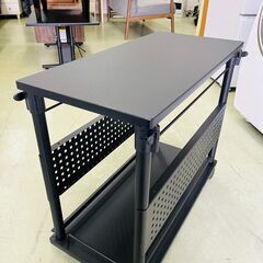【リサイクルショップ ピカソ 小松原】🎮✨Bauhutte 昇降式サイドデスク ブラック✨ゲーミング環境の拡張に便利な多機能ワゴン‼️★2343★の画像