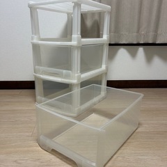 🌟衣装ケース3段2個セット(白・JEJ含む) 100円の画像