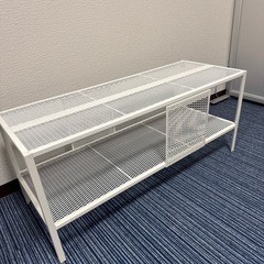 BAGGEBO バッゲボー テレビ台, メタル/ホワイト, 90x35x40 cmの画像