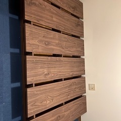 【4/17まで】LOWYA ダブルベッドフレーム　ウォルナットの画像