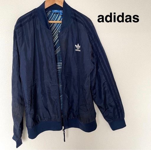 adidas アディダス　ナイロンジャケット　ブルゾン　ブルー　サイズ　M