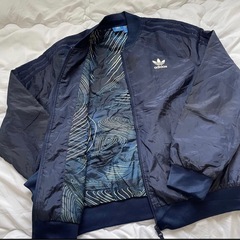 adidas アディダス　ナイロンジャケット　ブルゾン　ブルー　サイズ　Mの画像