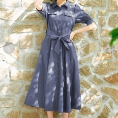 Noelaのデニムシャツワンピースです☺️の画像