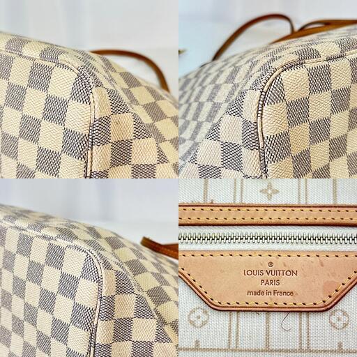 本物保証 LOUIS VUITTON ルイ・ヴィトン ネヴァーフル トートバッグ ブルーグレー アイボリー PVCコーティングキャンバ