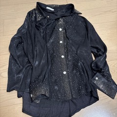 ブラックキラキラ長袖とズボンセットの画像