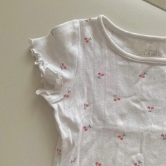 80 半袖フリルトップス　子供服の画像