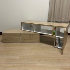 🌟伸縮テレビボード 木目調L字可  100円の画像