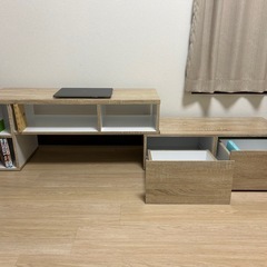 🌟伸縮テレビボード 木目調L字可  100円の画像