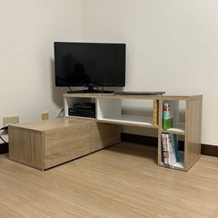 🌟伸縮テレビボード 木目調L字可  100円の画像