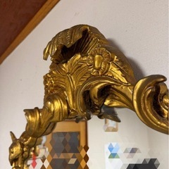 西洋アンティーク 大型ミラー 金彩装飾 ウォールミラー 店舗什器 鏡の画像