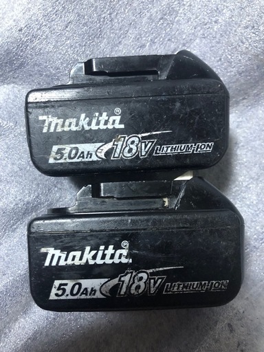 マキタ18v純正バッテリーBL1850B、中古美品２個