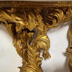 西洋アンティーク コンソール テーブル 金彩装飾 ドレッサー 台の画像