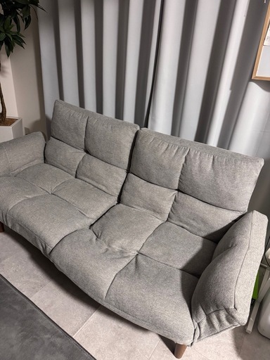 2人掛けソファ　グレー