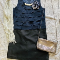 BEAMS HEART ドレス バッグ ショール ボレロ　コサージュ 5点セットの画像