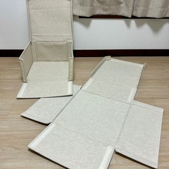 🌟収納ボックス(ベージュ、2個) 0円の画像