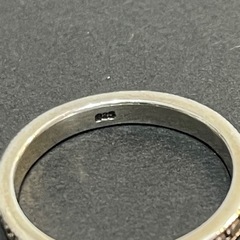 シルバーリング 15号 925 メンズ レディース ストーンデザイン 細身リングの画像