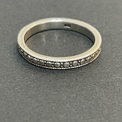シルバーリング 15号 925 メンズ レディース ストーンデザイン 細身リングの画像
