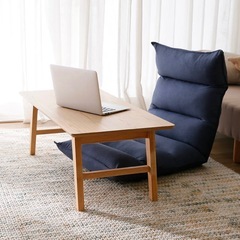 【LOWYA】【幅100】折りたたみテーブル   収納付き 天然木使用の画像