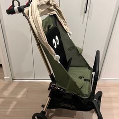 ベビーカー 2段階 折りたたみ可 カーキ 9割新 1000円の画像