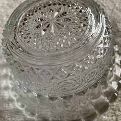 蓋付きガラスボール　キャンディーディッシュ　レトロの画像