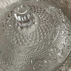 蓋付きガラスボール　キャンディーディッシュ　レトロの画像