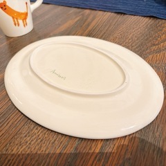 オーバルプレートと手書きのどうぶつ 食器　お皿　マグカップの画像