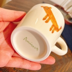 オーバルプレートと手書きのどうぶつ 食器　お皿　マグカップの画像