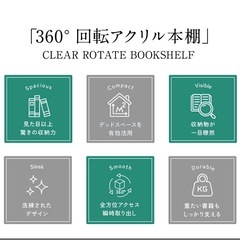 本棚 回転 回転式本棚 絵本棚 回転式 本棚 大容量 スリム　円柱4段の画像